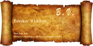 Benke Viktor névjegykártya